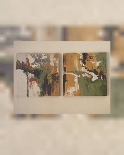 Dos cuadros abstractos vintage decorativos