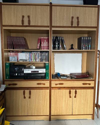 Mueble librería madera dos módulos