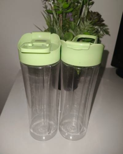 2 Botellas Reutilizables con Tapa Deportiva y Asa
